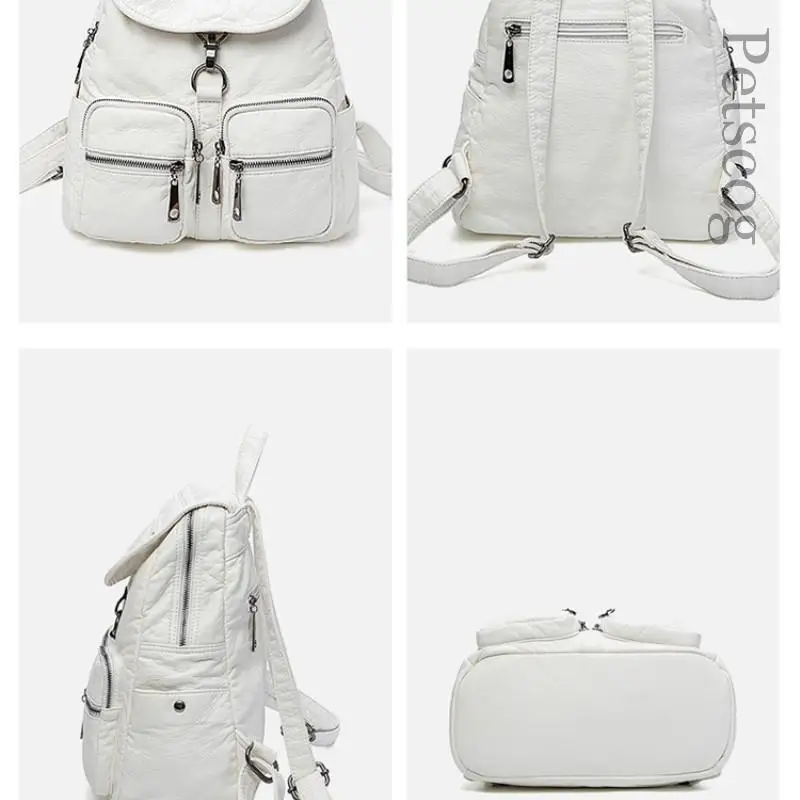 Soft Washing Leather Women's Backpack Travel Large Capacity Backpacks Cute Female Shoulder Bags New Mochilas Para Ninas 2023 5