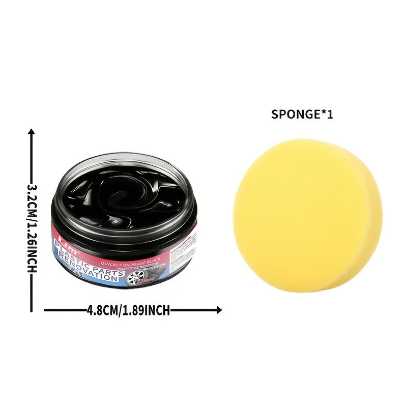Plastic Renovate Wax - Blackening & Brightening Agent for Car Interiors & Exteriors, Tire Repair & Maintenance Cream, Rubber 6