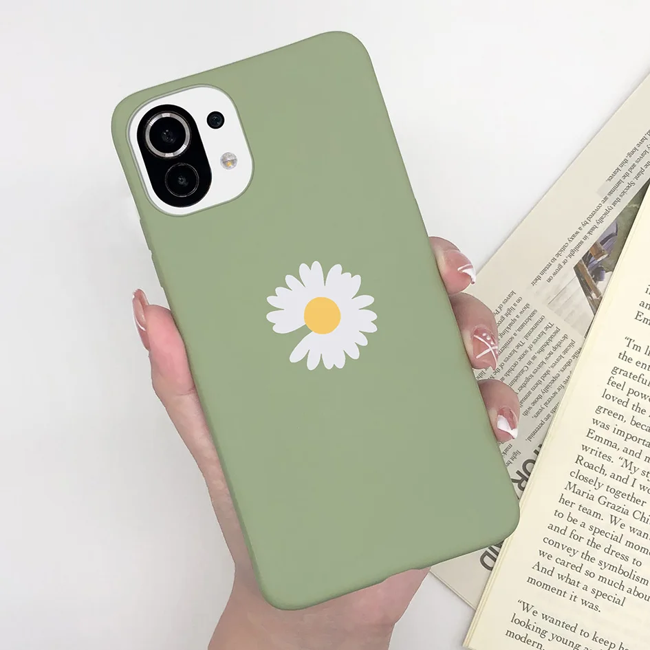Cute Cartoon Daisy Matte Shockproof Phone Case - Elegant Protection with Casing