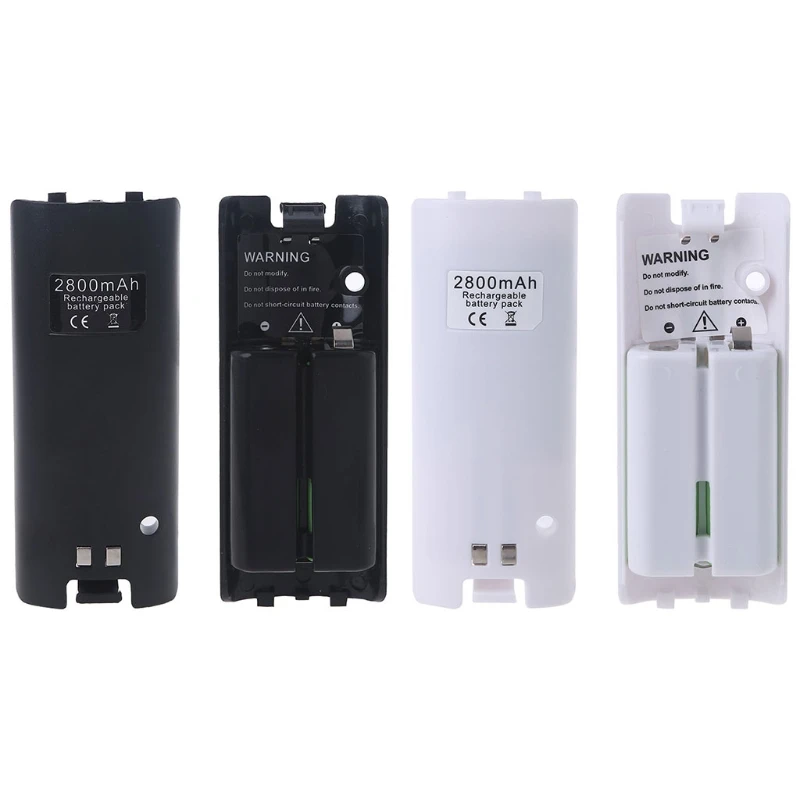 2Pcs 2800Mah Rechargeable Backup Pack Charging Case Fit for WII for WII Game Console