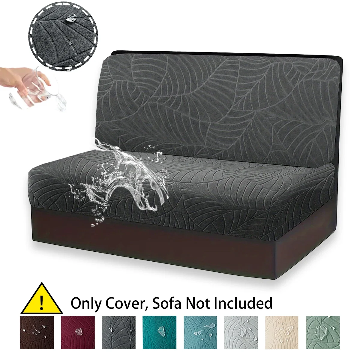 2pcs/Set Water Resistant Leaf Texture Jacquard Stretch RV Dinette Cushions Cover Spandex Soft RV Camper Car Bench Seats Covers chair cover