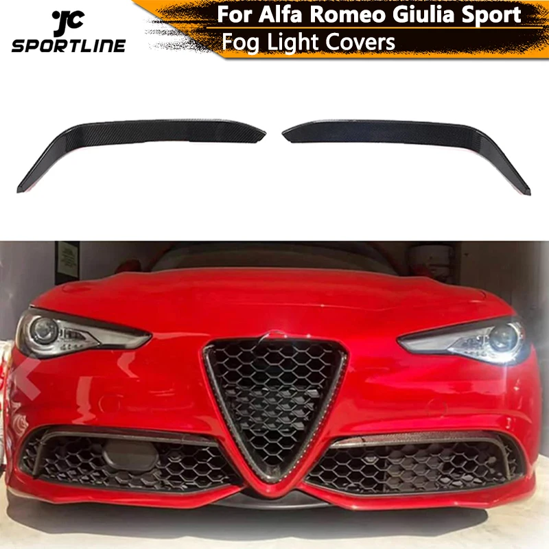 Car Front Bumper Fog Light Covers For Alfa Romeo Giulia Sport 2016