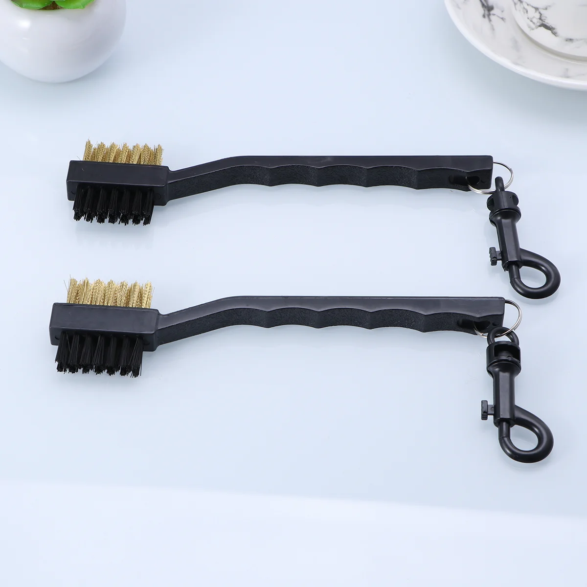 

2PCS Dual Sided Brush Cleaning Brush Club Groove Cleaner Double-sided Brush Club Cleaning Tool