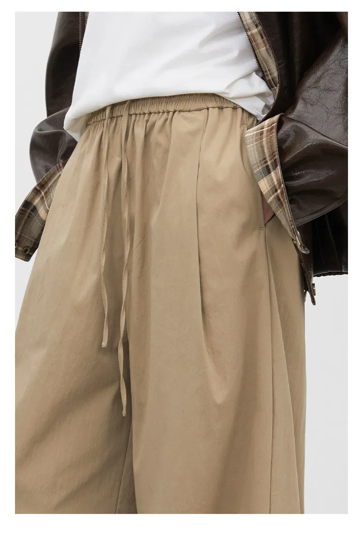 CHIC VEN New Women Pants Solid Loose Casual Retro Elastic Waist Drawstring Pleated Female Texture Trousers Spring Autumn 2026