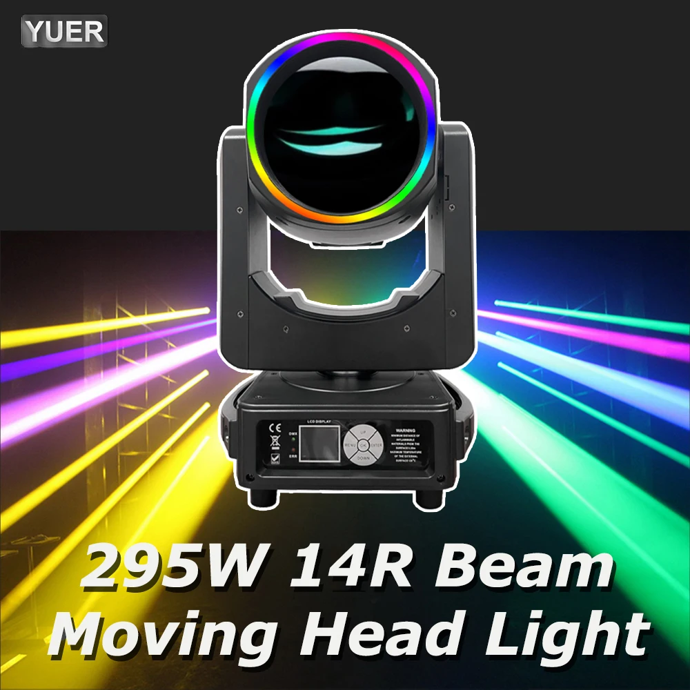 

Professional 14R 295W Beam Moving Head Light With Aperture Zoom Gobo DMX Stage Lighting Projector DJ Party Concert Double Prismi