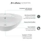 Swiss Madison Well Made Forever SM-VS211 Ivy 23" Oval Ceramic Vessel Sink, Glossy White 3