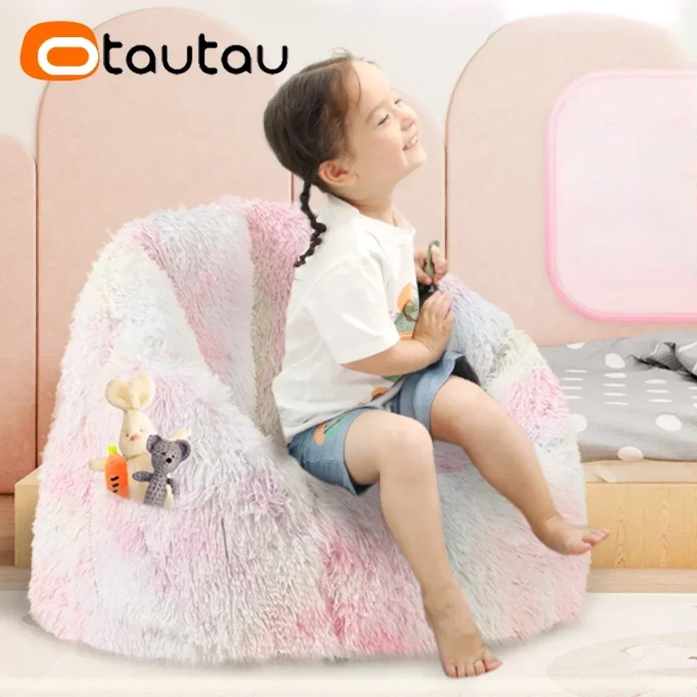 OTAUTAU 3-10 Age Children Small Bean Bag Chair with EPS Ball