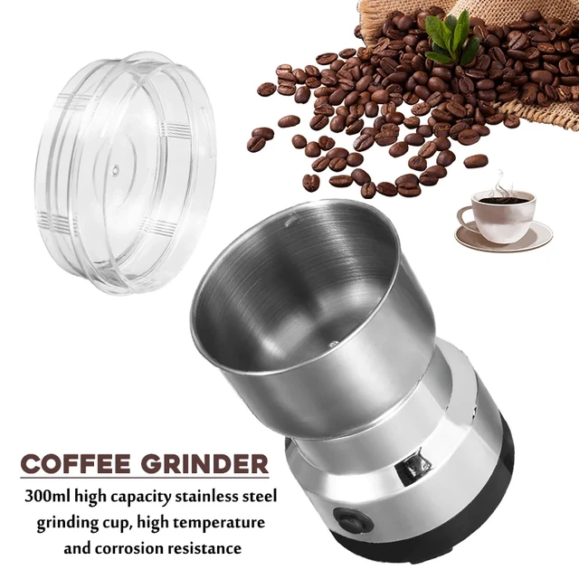 220V 150W 300ML Electric Coffee Bean Grinder DIY Stainless Steel