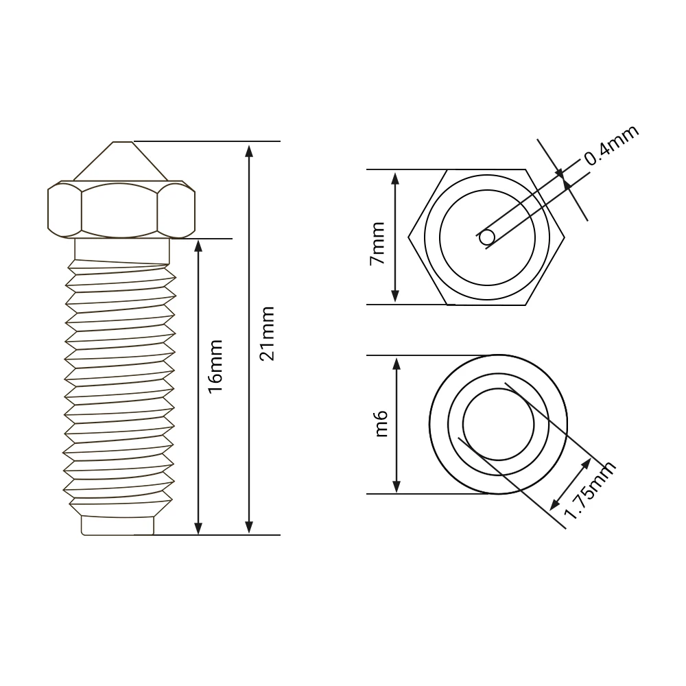 1~10Pcs 3D Printer Brass Hardened Steel Nozzles Volcano Nozzle For Anycubic Kobra 2/ Kobra 2 Pro/Kobra 2 Max/ Kobra 2 Plus