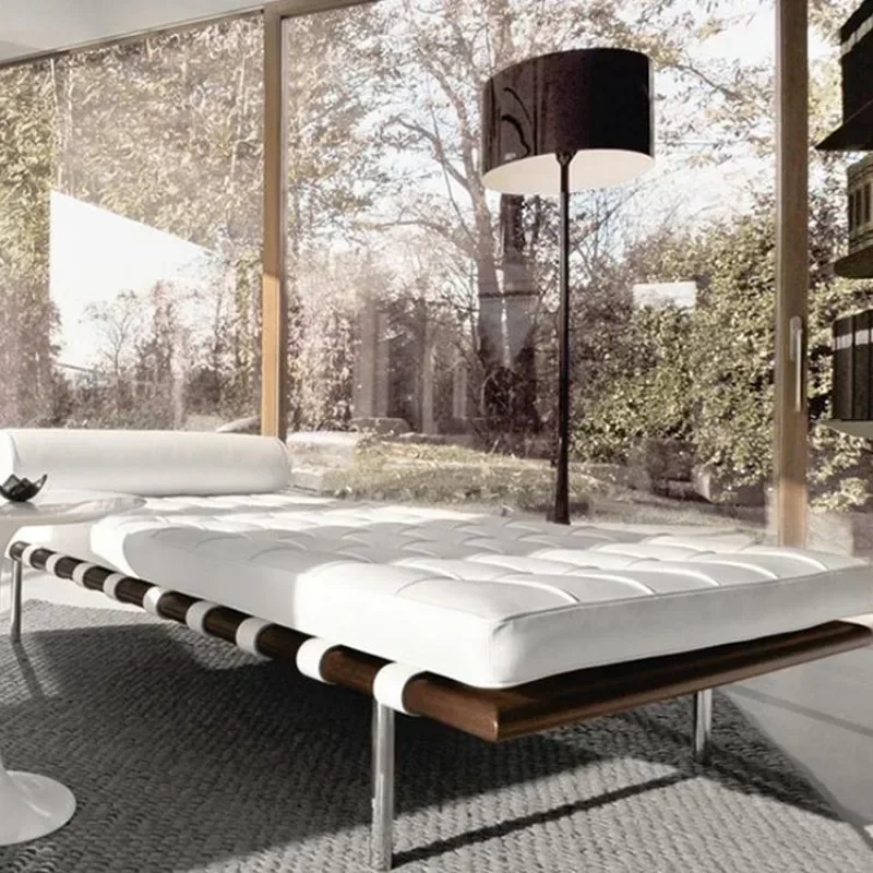 Barcelona Sofa Bed Small Apartment Modern Simple Single Leisure Office Model Room Lunch Lounge Chair Dual-purpose Recliner Chair