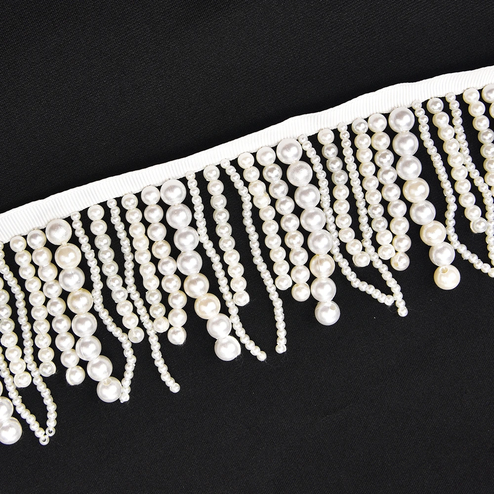 1 yarda de cuentas de perlas de encaje para coser en la cinta de flecos de  borla para vestido de boda, cortina, bolsas, accesorios Diy| | - AliExpress