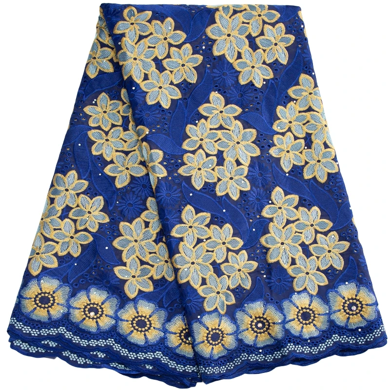 

Kalume 2024 Fashion Trends Cotton African Lace Fabric High Quality Nigerian Cotton Lace Fabric with Stones for Sewing F3585