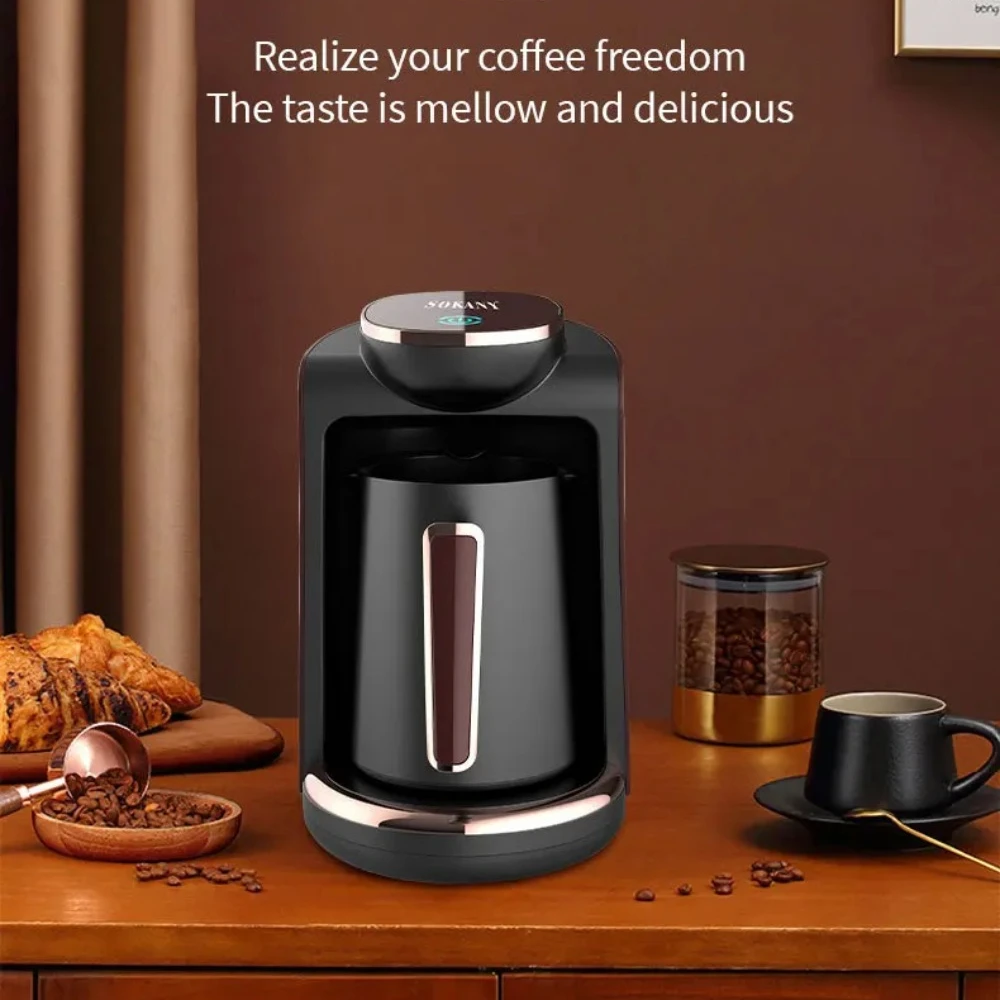 Turkish Coffee Maker Brew 4 Cups Espresso LED Dispaly Switch Portable Electric Moka Pot Tea Milk Teapot Coffee Machine Eu Plug