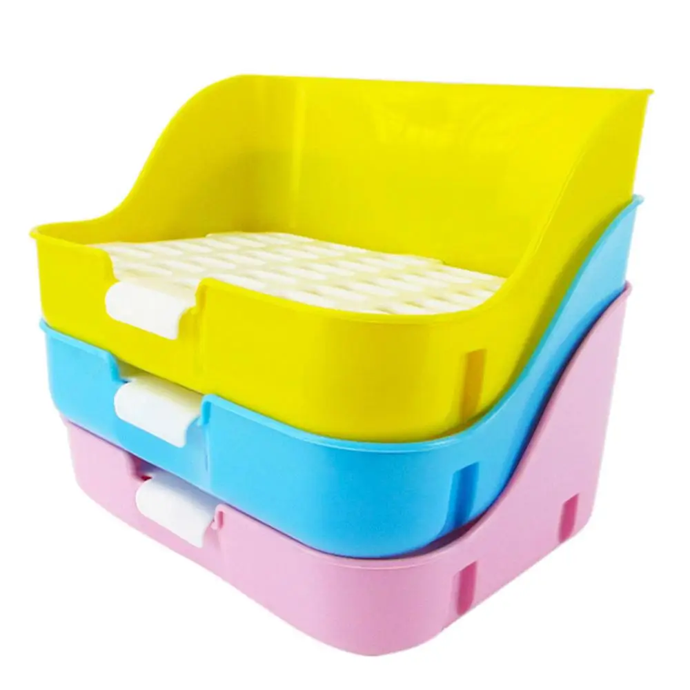 Small Pets Hamster Rabbit Toilet Potty Trainer Fixable Cage Tray Litter Box Guinea Pig Excrement Training Sand Litter Box