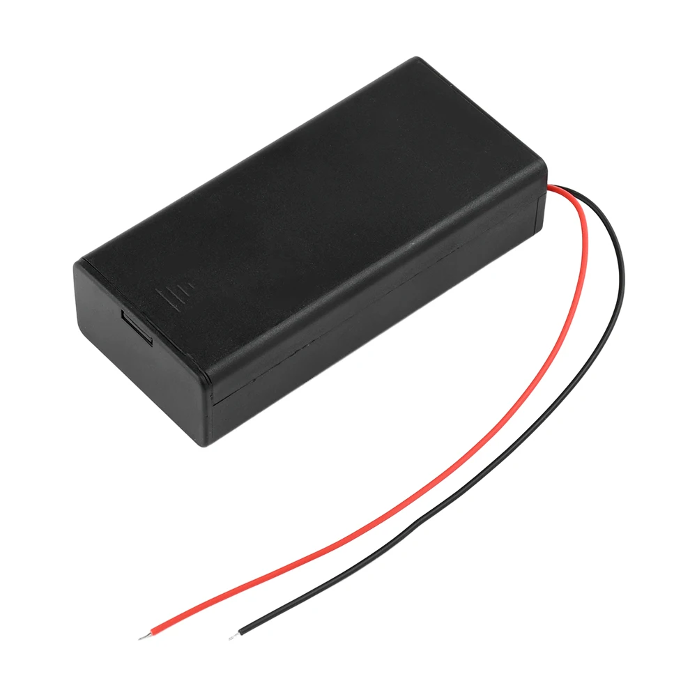 2 Slot 18650 Battery Holder 3.7V Parallel Connection Battery Box Leads Wirees ON/Off Switch Screw Cap Case Back Cover