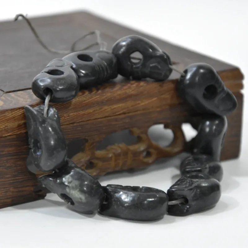 Браслет Hongshan Culture Archaize из черного железа метеорита браслет статуя резной