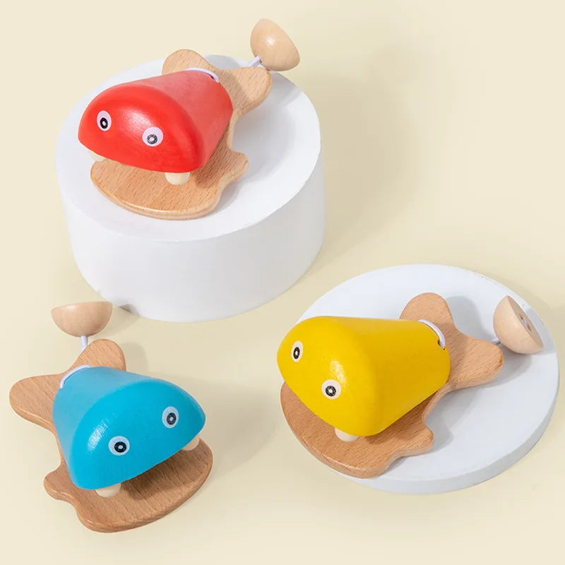

Wooden Castanets Orff for 3-7 Years Old, Musical Instruments