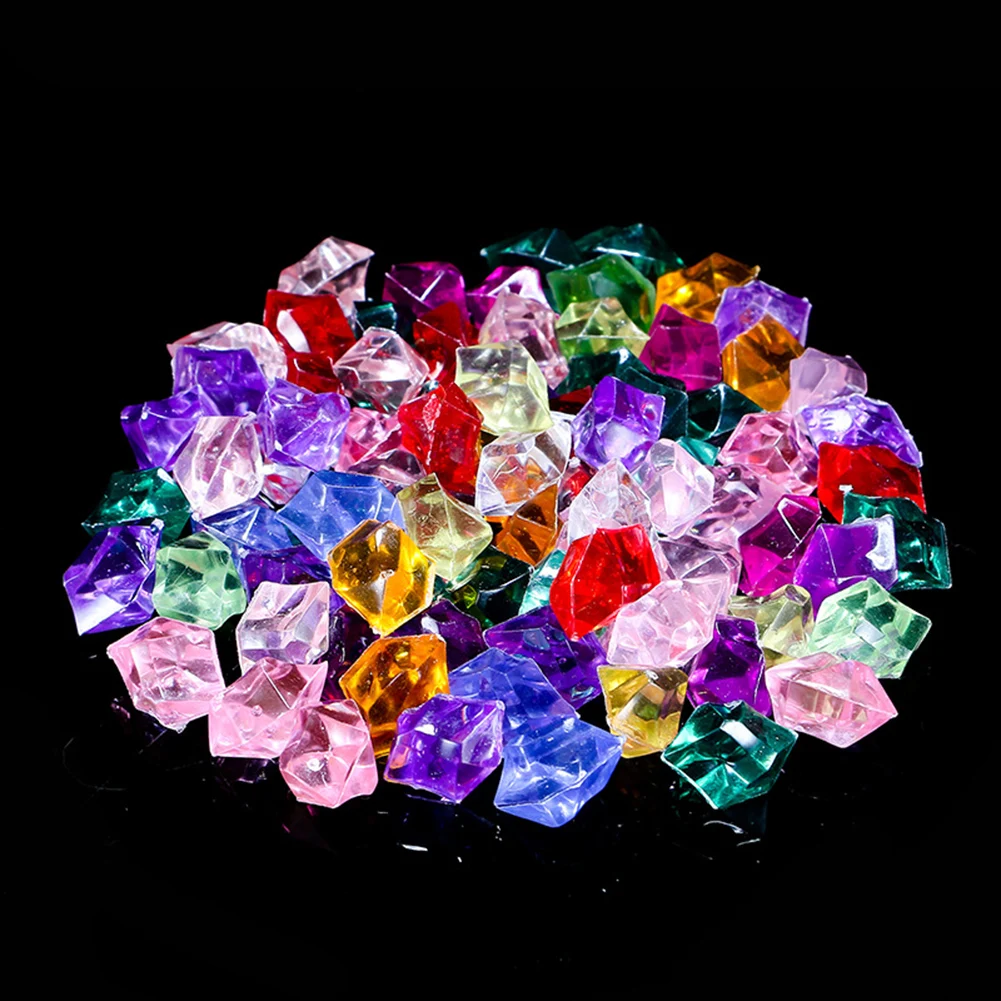 

200pcs Acrylic Crystal Gem Stone Imitation Crystal Diamond Wedding Vase Plant Hydroponic Fish Tank Jewelry Casement Decoration