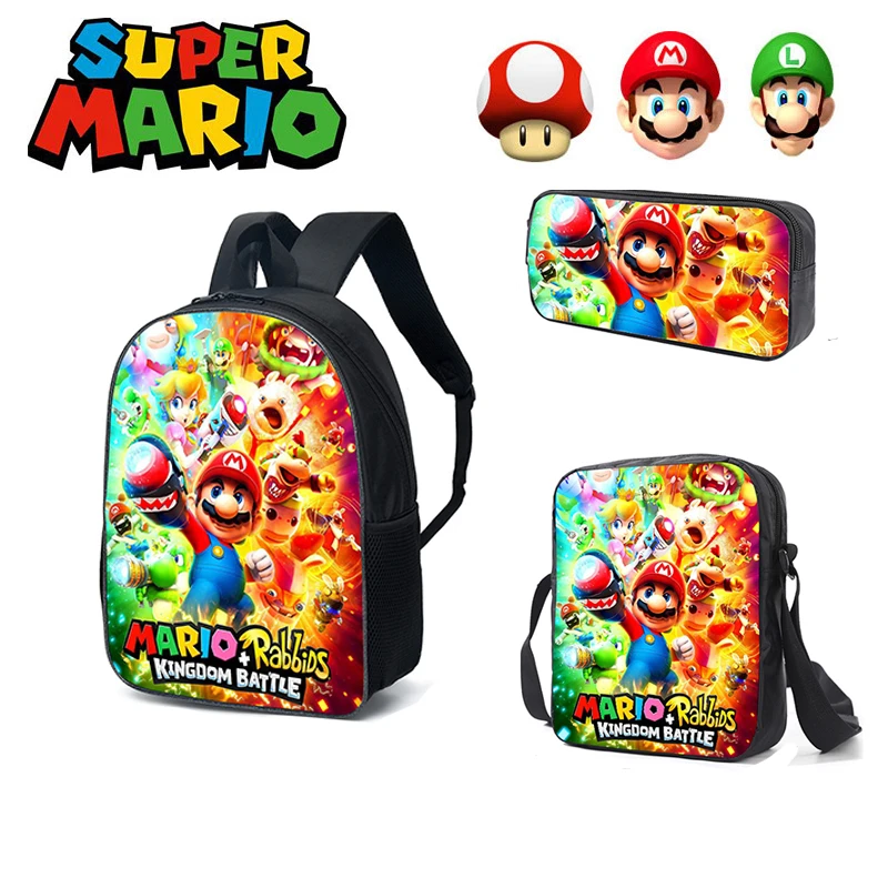 Conjunto de 3 bolsos de Super Mario Bros para niño y niña, estuche para lápices, bandolera, escolares de dibujos mochila ortopédica|Guantes de mujer| - AliExpress
