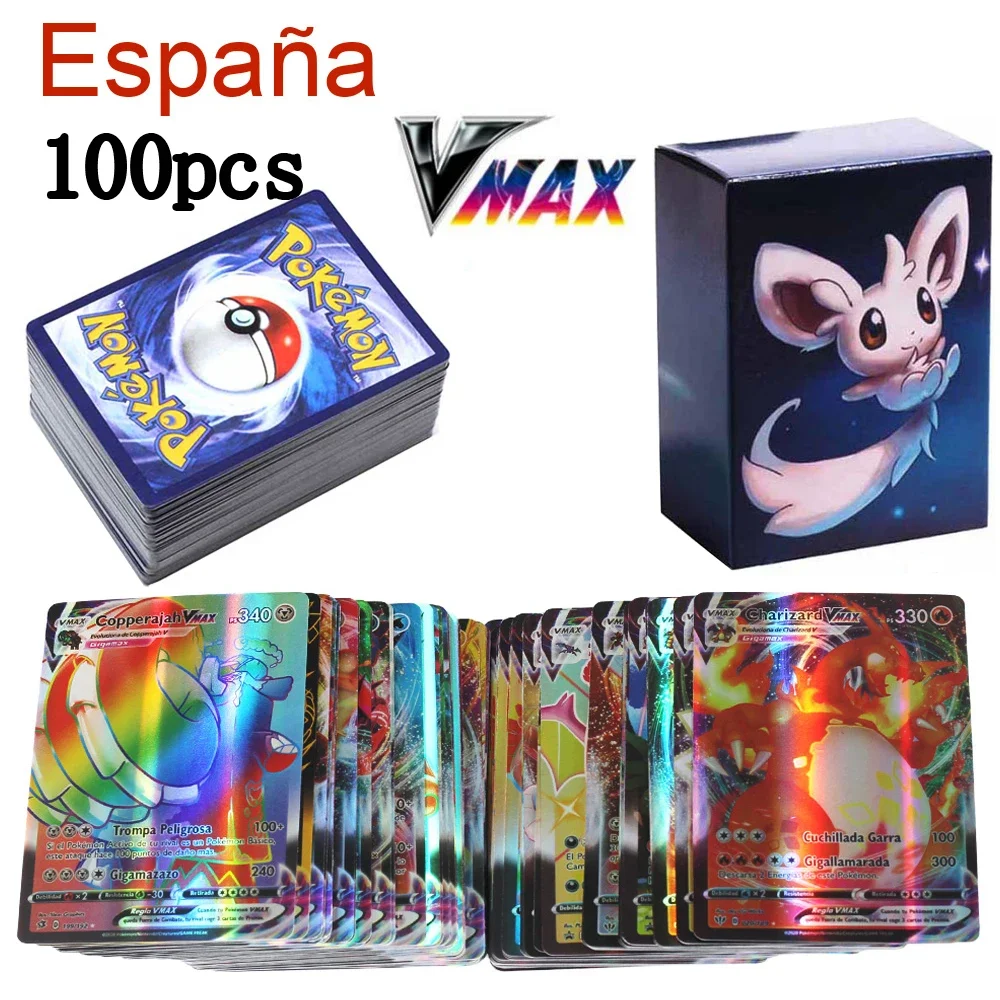 New 100pcs Spanish Pokemon Cards 25th anniversary Vmax Charizard new-100pcs-spanish-pokemon-cards-25th-anniversary-vmax-charizard