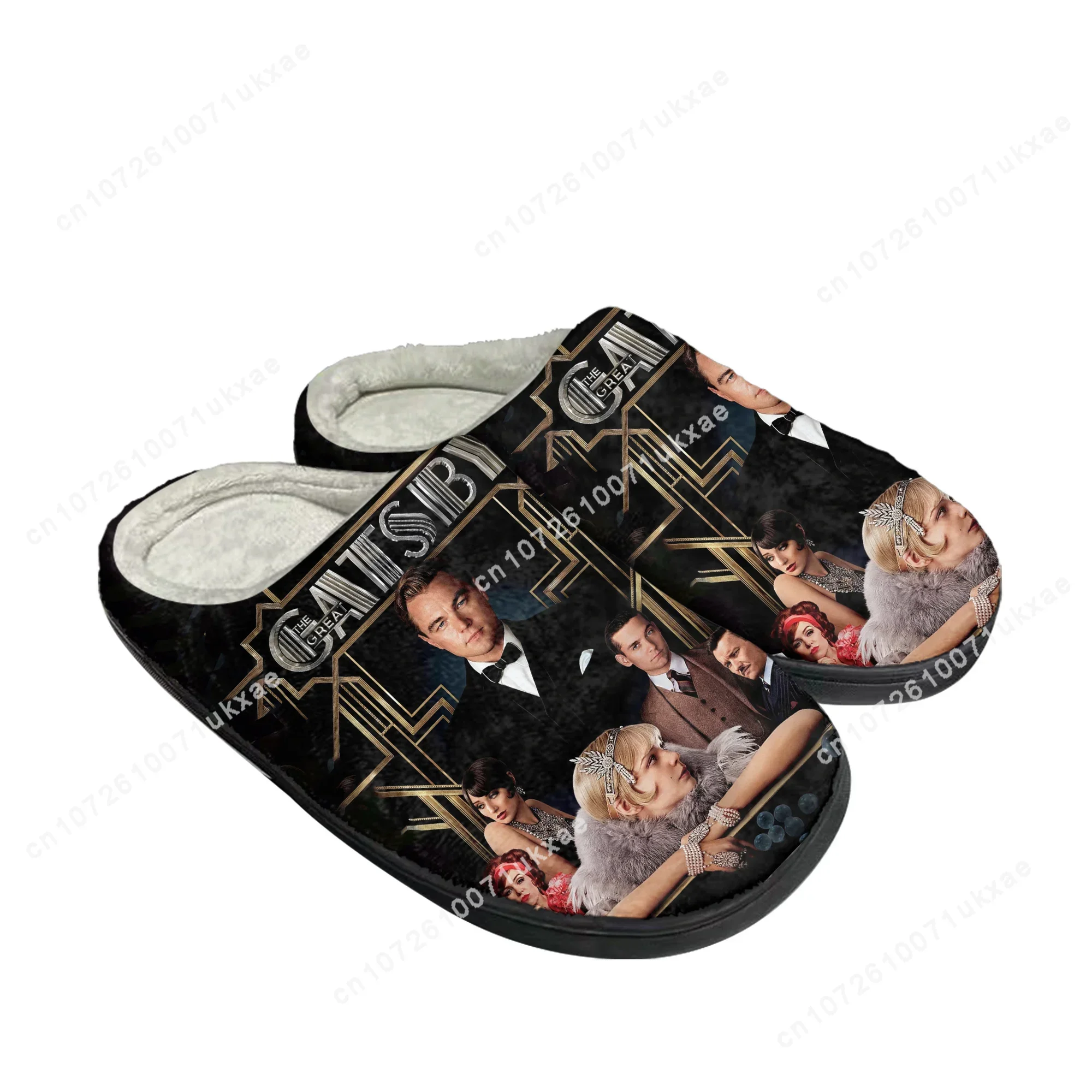 Great Gatsby Home Cotton Slippers Mens Womens Leonardo DiCaprio Plush Bedroom Casual Keep Warm Shoes Thermal Slipper Custom Shoe