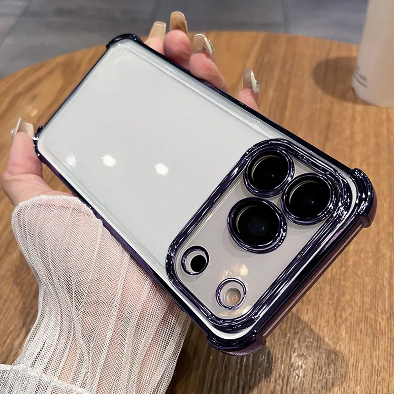 Luxury AirBag Plating Shockproof Clear Soft Phone Case