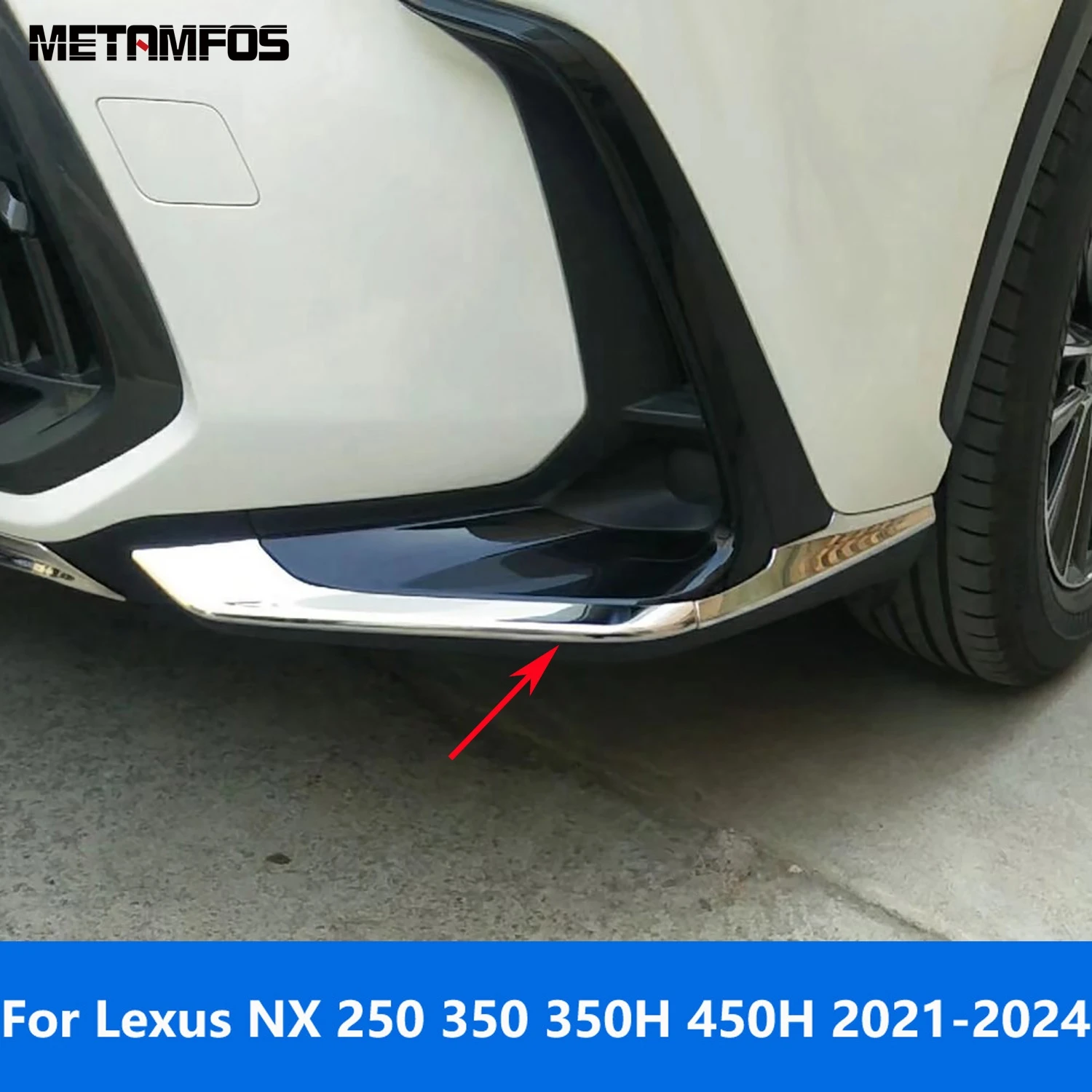 

Car Accessories For Lexus NX 250 350 350H 450H 2021 2022 2023 2024 Exterior Chrome Front Corner Bumper Trim Anti-Collision Strip