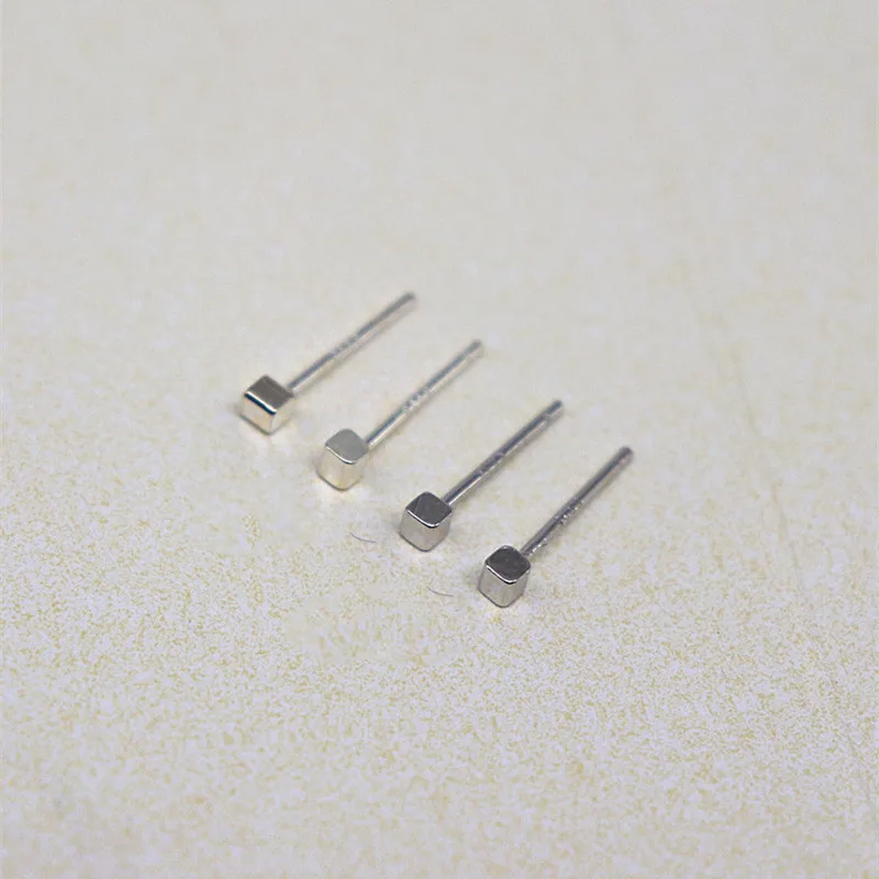 

1 Pair Solid 925 Sterling Silver Hammer Shape Earring Studs DIY Jewelry Ear Hook for Women Men Accessories Supplies