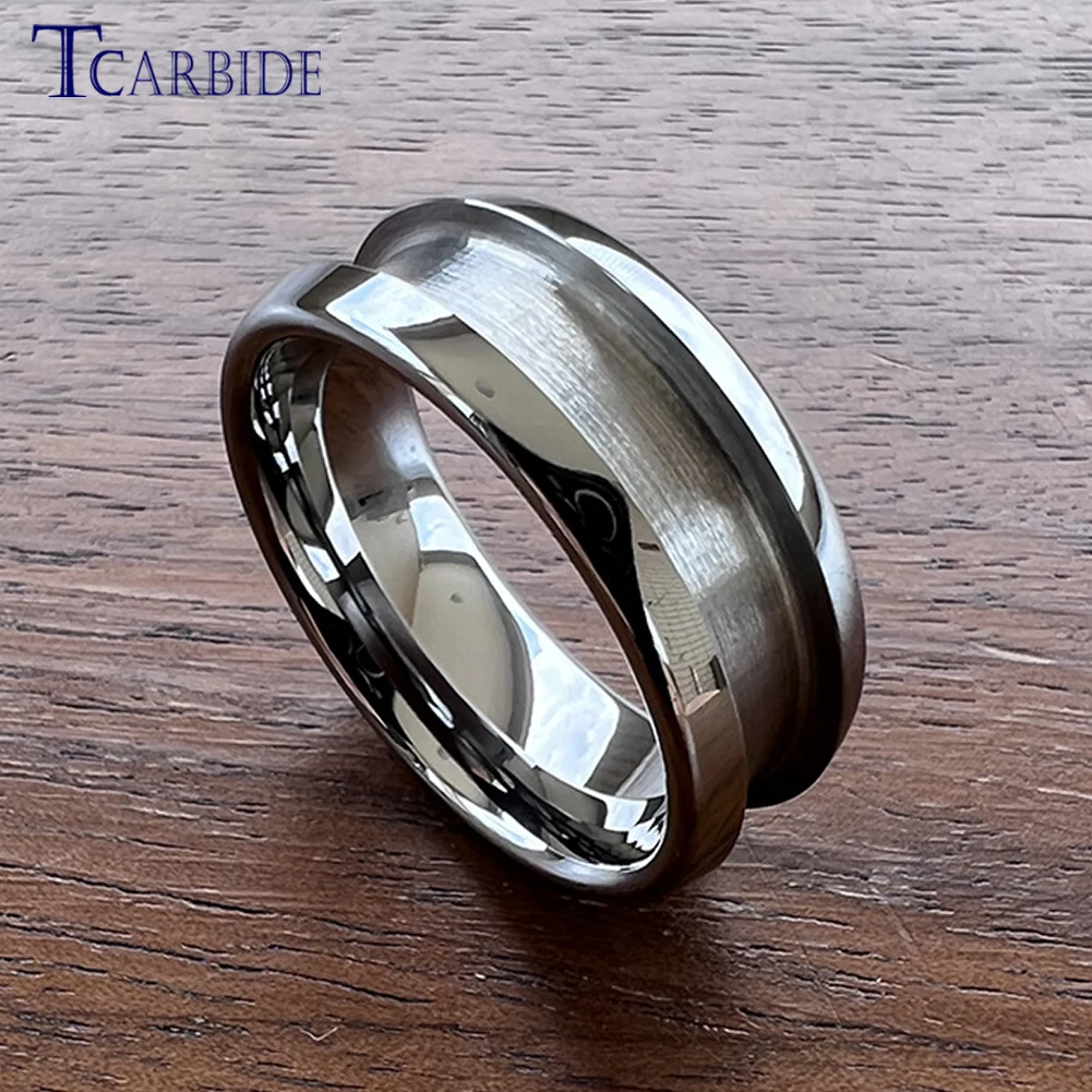 4mm 6mm 8mm Tungsten Empty Ring Inlay Style Blanks 2.0/3.0/4.0 Grooves Domed Polished Finish cubic zircon ring moissanite ring couple rings signet ring ring jewelry womens ring finger rings wedding rings silver ring