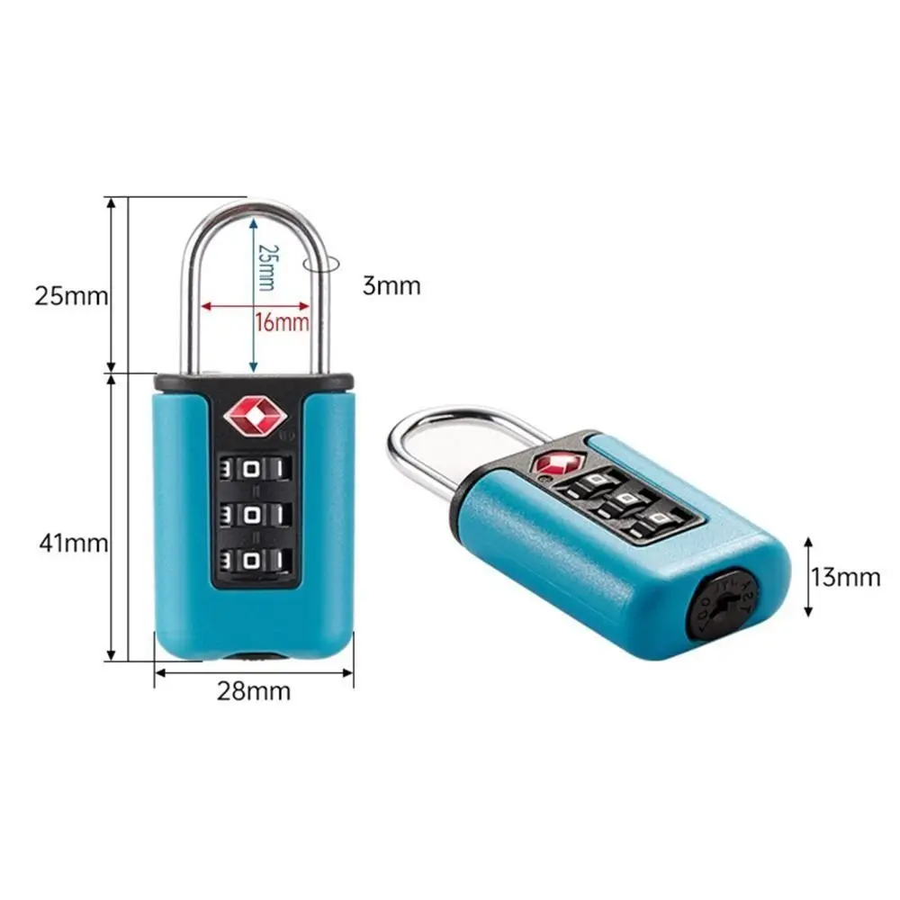 Travel Padlock Contrast Color Design Padlock TSA Customs Code Lock Travel Luggage Password Changeable Lock