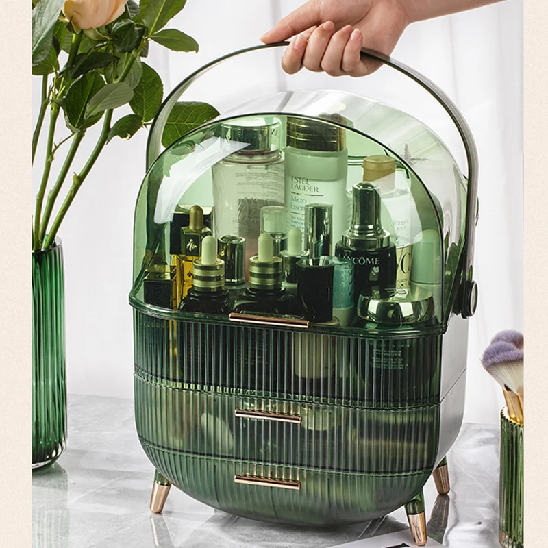 

2023 Large Capacity Cosmetics Dust-proof Storage Box Desktop Jewelry Nail Polish Cosmetics Finishing Storage Bags for Women