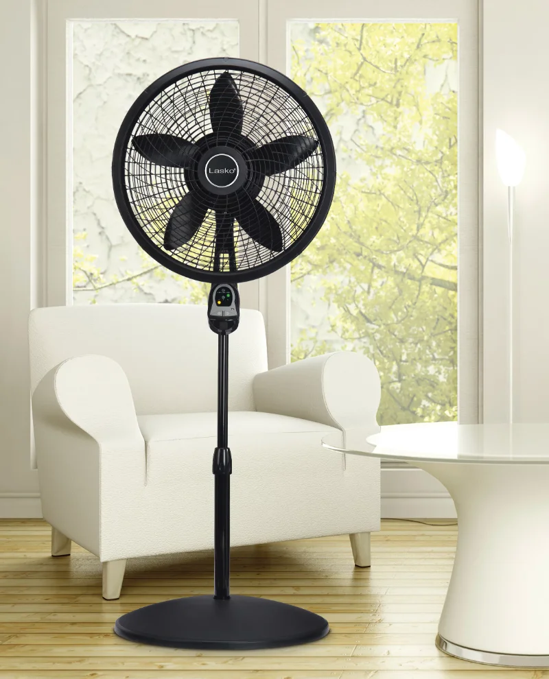 Lasko 18 3-Speed Oscillating Cyclone Pedestal Fan with Remote and Timer,  1843, Black - AliExpress