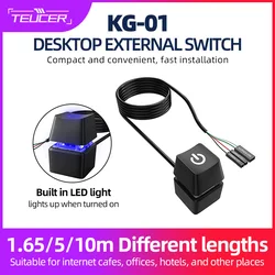 TEUCER KG-01 1.65M/5M/10M Computer Desktop Switch PC Motherboard External Start Power Button Extension Cable Switch