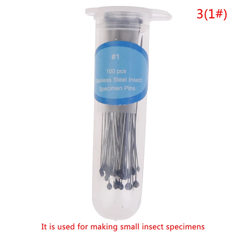 100 Pcs Insect Pins Specimen Needle Stainless Steel with Plastic Box for School Lab Entomology Body Dissection Insect Needle