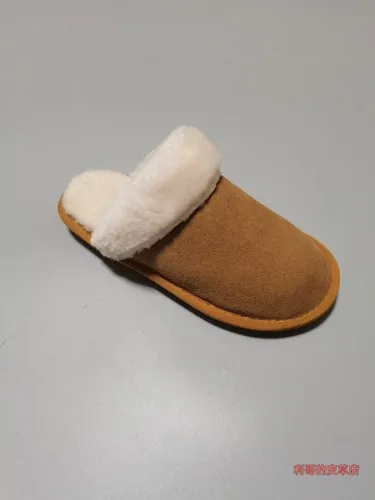 Winter  shearing fur Thickened Men's and Women's Sheepskin and Wool Whole Skin Slippers for Warm and Anti slip