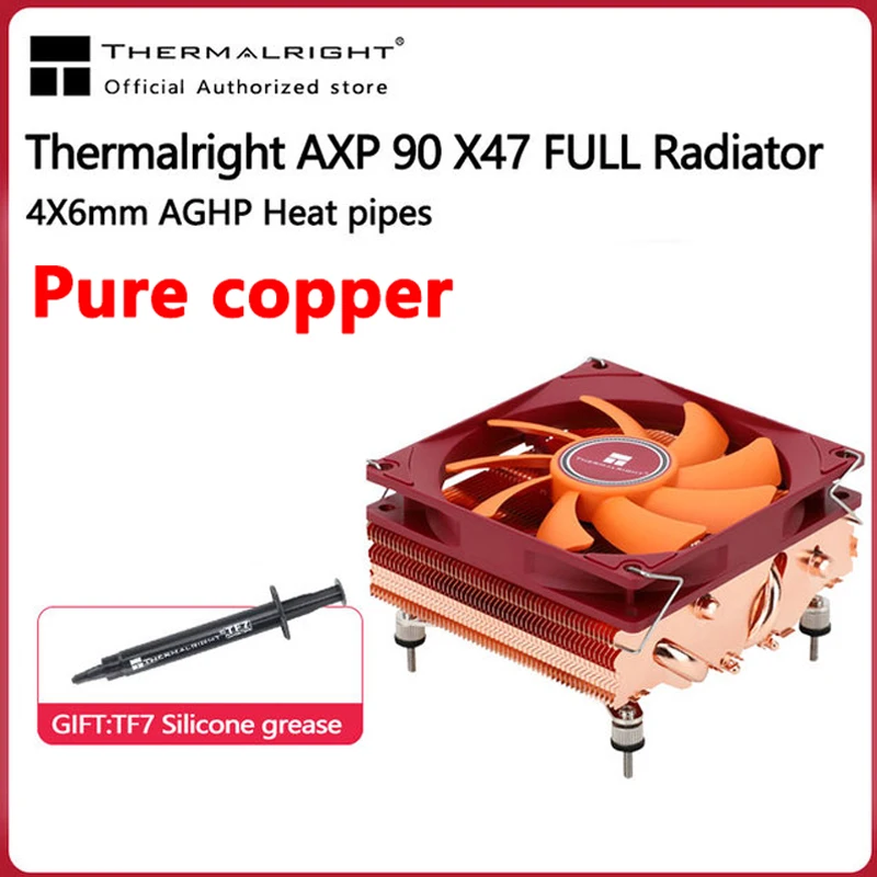 

Thermalright AXP90 FULL 47mm Chassis Fan Pure Copper Down Pressure Radiator 4X6mm AGHP HeatPipe Reflow Soldering Process LGA1700