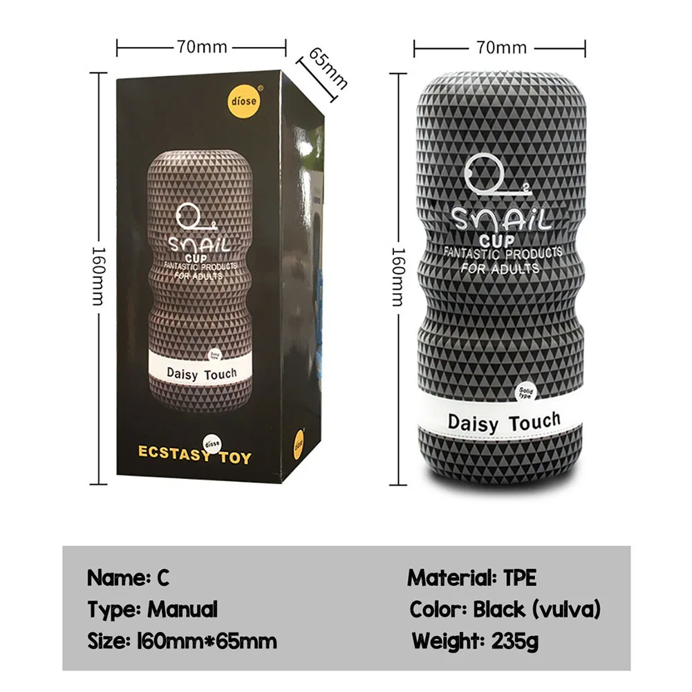 Jouets masturbatoires pour hommes, masturbateur masculin réaliste, poche douce et serrée, chatte adulte, sexe hine, tasse d'avion d'escargot_voghion.com