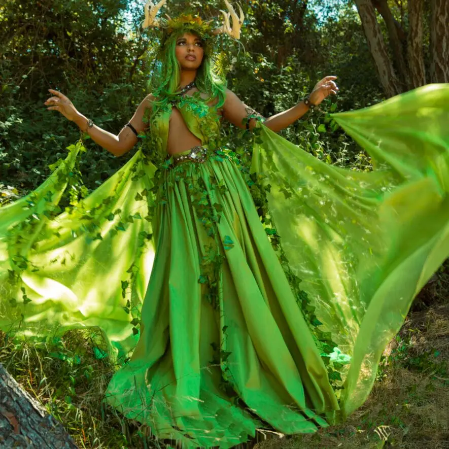 Fantasy Princess Dress Green Woman In Green Fantasy Dress Stock Image Image  Of Crown, Lady