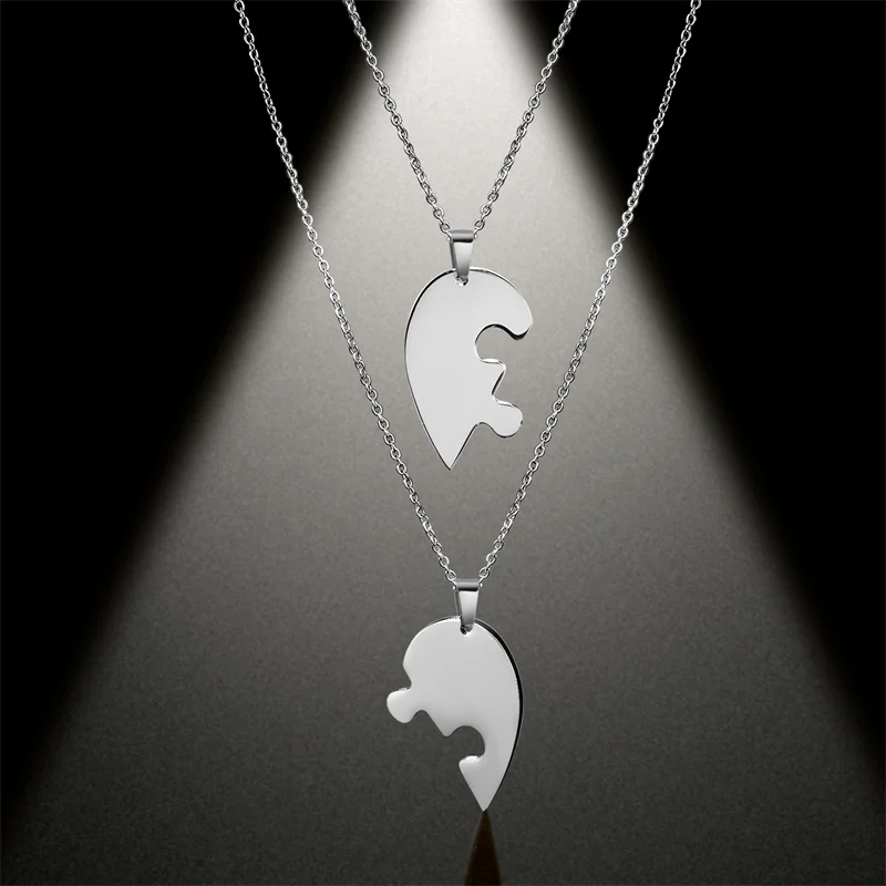 Herzförmige Anhänger-Halskette für Frauen und Mädchen, Edelstahl-Halsketten, Kette für Liebende, Freundschaft, personalisierte Familien-Geschenke, beste Geschenke – Detail 39
