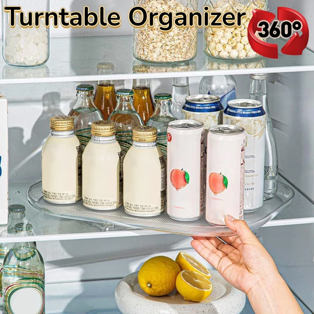 Bandeja giratoria para nevera, armario acrílico, estante de almacenamiento  de alimentos, condimentos, soporte organizador giratorio para bebidas,  frutas, suministros de cocina - AliExpress