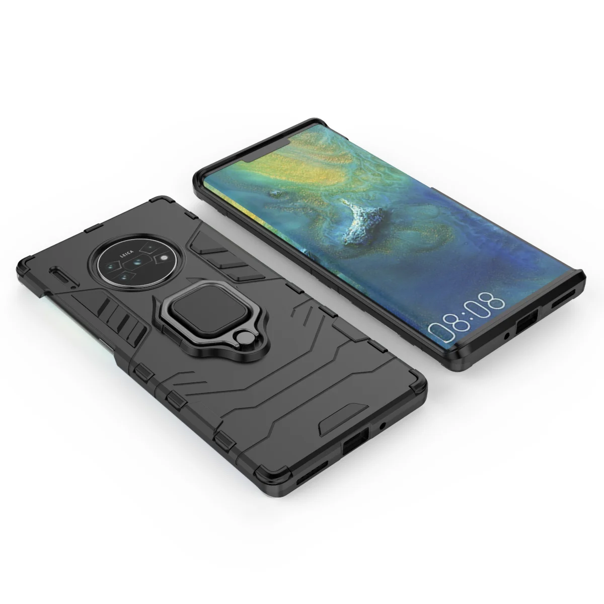 Armor Shockproof Case with Metal Ring Stand and Bumper Protection