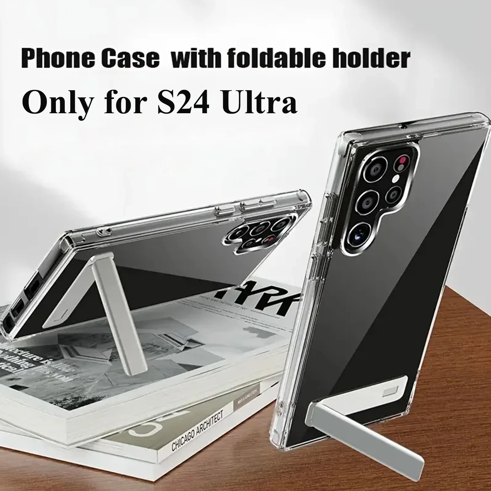UYUXIO Transparent Mobile Phone Stand Case with Kickstand and Holder