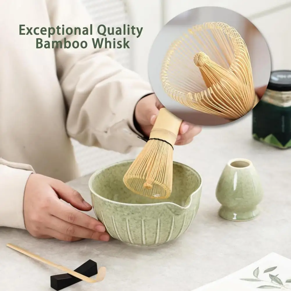 Authentic Japanese Matcha Set-Premium Bamboo Whisk & Ceramic Bowl, Complete Tea Ceremony Starter Kit with Gift Box for Beginne