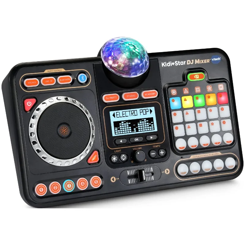 

VTech KidiStar DJ микшер, Музыкальный аппарат для смешивания звука с фонариками для малышей 2 +