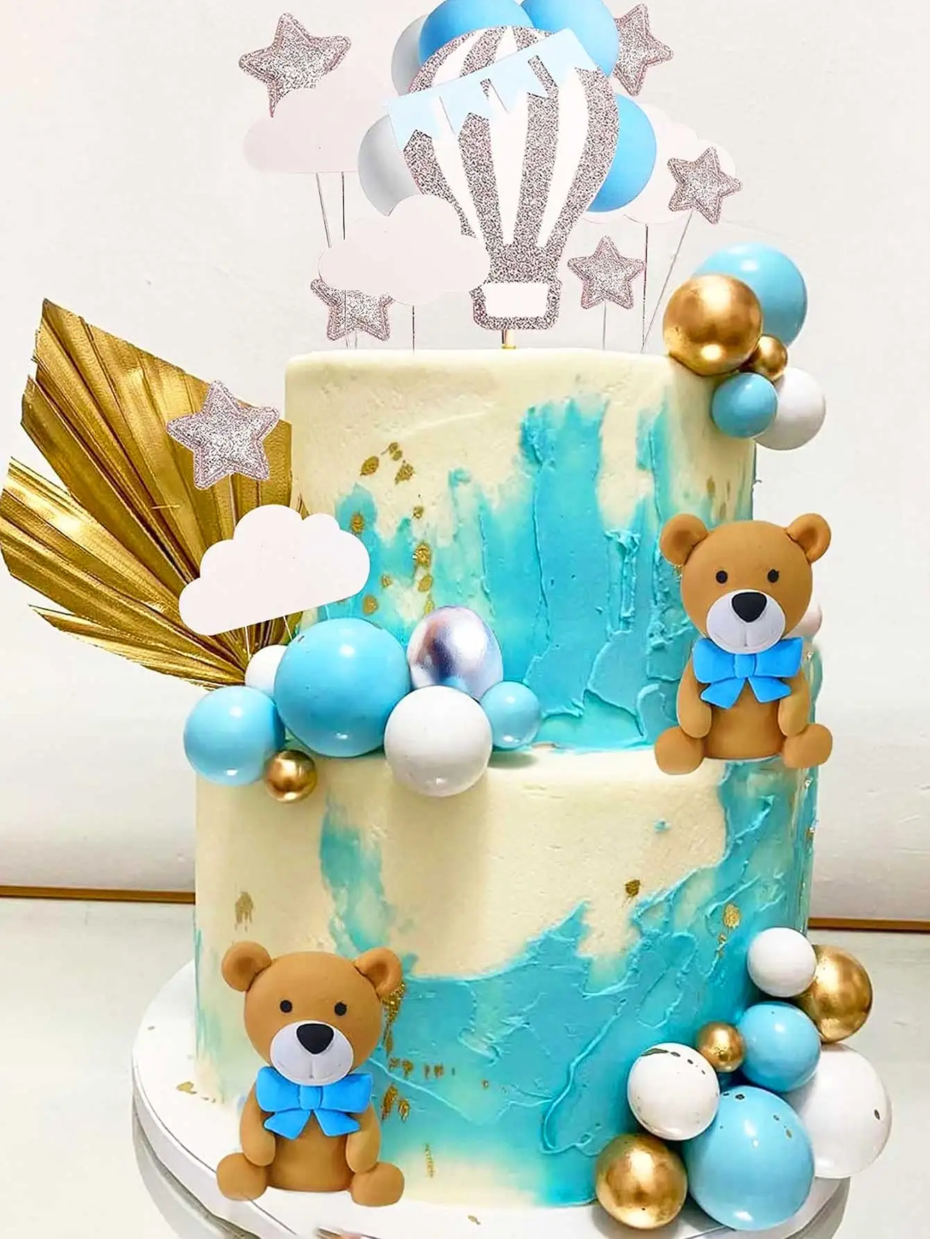 Roaring Good Time Décoration De Gâteau Ours Bleu Décoration