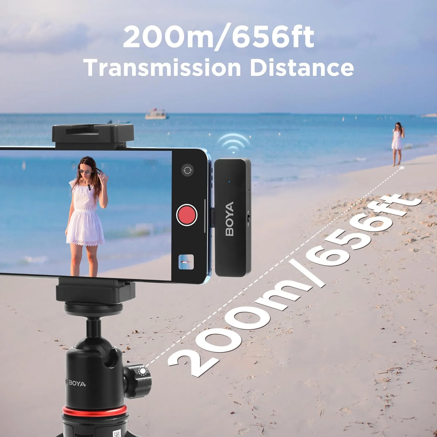 BOYA BY-V4 Wireless Lavalier Microphone for iPhone 15/16 Series Type C Smartphone 4-Channel Lapel Mic for Youtube Recording Vlog wireless lavalier microphone
