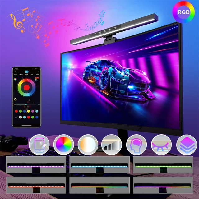 LED Light Bar Monitor RGB Computer Lamp Stepless Dimming USB Monitor Light  Bar Reading Lamp Table