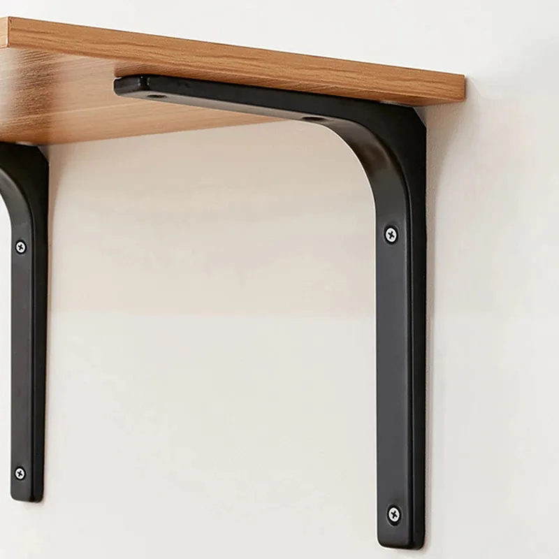 L-Shaped Floating Shelf Brackets Heavy Duty Stainless Steel Wall Mount Modern Industrial Supports Black/White
