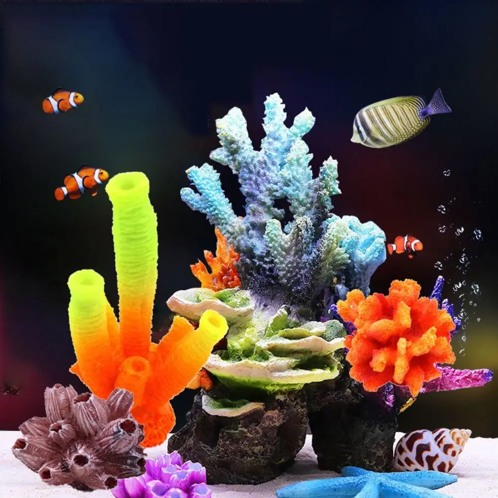 Lifelike Underwater Coral Reef Aquarium Ornament