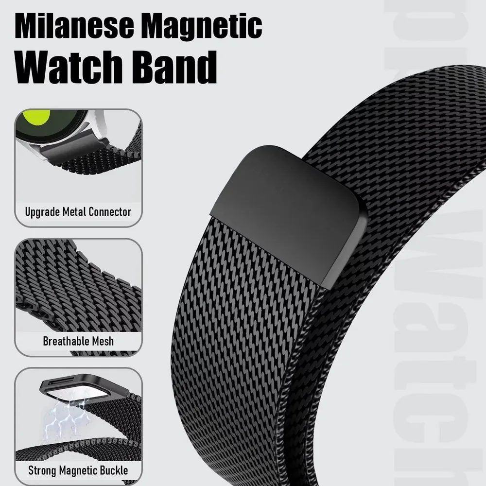 Magnetic Stainless Steel Watchband, Available in 18mm, 20mm, 22mm Sizes